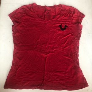 Women’s red true religion t-shirt